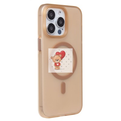 Чехол-накладка для Apple iPhone 15 Pro Max (золотой/матовый прозрачный) - SM038 SafeMag Чехол-накладка для Apple iPhone 15 Pro Max (золотой/матовый прозрачный) - SM038 SafeMag