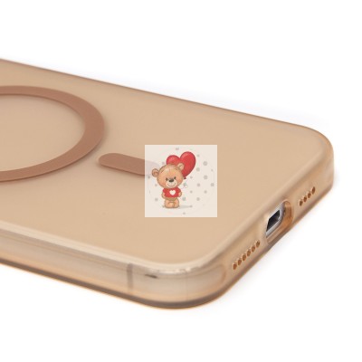 Чехол-накладка для Apple iPhone 15 Pro Max (золотой/матовый прозрачный) - SM038 SafeMag Чехол-накладка для Apple iPhone 15 Pro Max (золотой/матовый прозрачный) - SM038 SafeMag