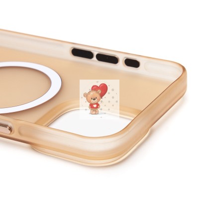 Чехол-накладка для Apple iPhone 15 Pro Max (золотой/матовый прозрачный) - SM038 SafeMag Чехол-накладка для Apple iPhone 15 Pro Max (золотой/матовый прозрачный) - SM038 SafeMag