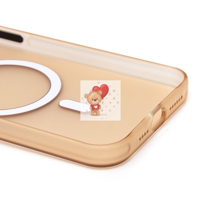 Чехол-накладка для Apple iPhone 15 Pro Max (золотой/матовый прозрачный) - SM038 SafeMag Чехол-накладка для Apple iPhone 15 Pro Max (золотой/матовый прозрачный) - SM038 SafeMag