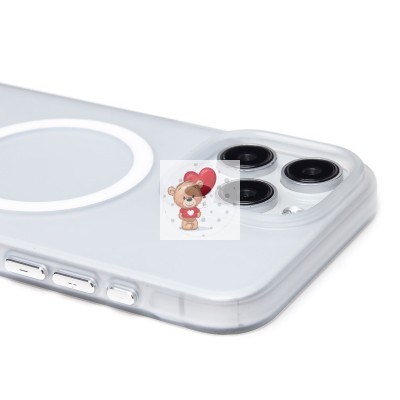 Чехол-накладка для Apple iPhone 15 Pro Max (белый/матовый прозрачный) - SM038 SafeMag Чехол-накладка для Apple iPhone 15 Pro Max (белый/матовый прозрачный) - SM038 SafeMag