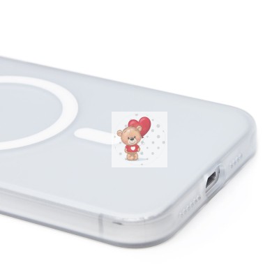 Чехол-накладка для Apple iPhone 15 Pro Max (белый/матовый прозрачный) - SM038 SafeMag Чехол-накладка для Apple iPhone 15 Pro Max (белый/матовый прозрачный) - SM038 SafeMag