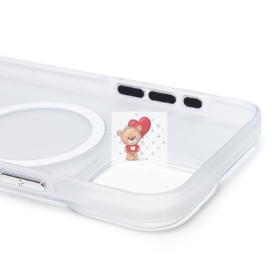 Чехол-накладка для Apple iPhone 15 Pro Max (белый/матовый прозрачный) - SM038 SafeMag Чехол-накладка для Apple iPhone 15 Pro Max (белый/матовый прозрачный) - SM038 SafeMag