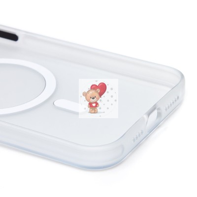 Чехол-накладка для Apple iPhone 15 Pro Max (белый/матовый прозрачный) - SM038 SafeMag Чехол-накладка для Apple iPhone 15 Pro Max (белый/матовый прозрачный) - SM038 SafeMag