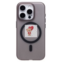 Чехол-накладка для Apple iPhone 15 Pro (черный/матовый прозрачный) - SM038 SafeMag