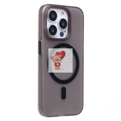 Чехол-накладка для Apple iPhone 15 Pro (черный/матовый прозрачный) - SM038 SafeMag