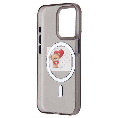 Чехол-накладка для Apple iPhone 15 Pro (черный/матовый прозрачный) - SM038 SafeMag