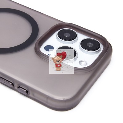 Чехол-накладка для Apple iPhone 15 Pro (черный/матовый прозрачный) - SM038 SafeMag