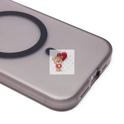 Чехол-накладка для Apple iPhone 15 Pro (черный/матовый прозрачный) - SM038 SafeMag