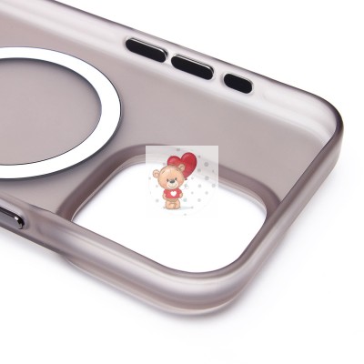 Чехол-накладка для Apple iPhone 15 Pro (черный/матовый прозрачный) - SM038 SafeMag