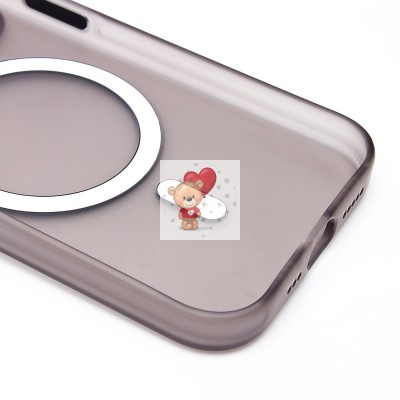 Чехол-накладка для Apple iPhone 15 Pro (черный/матовый прозрачный) - SM038 SafeMag