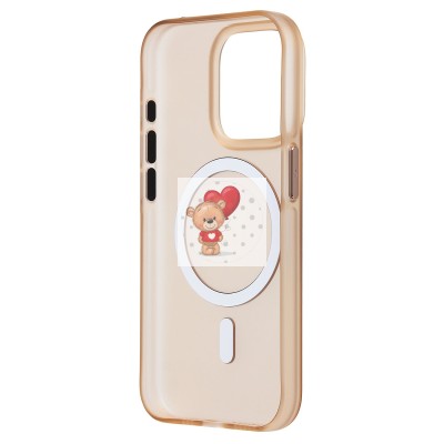 Чехол-накладка для Apple iPhone 15 Pro (золотой/матовый прозрачный) - SM038 SafeMag