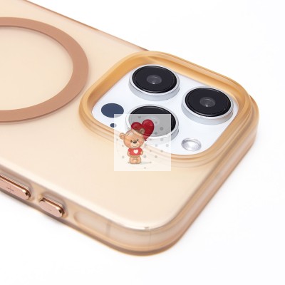 Чехол-накладка для Apple iPhone 15 Pro (золотой/матовый прозрачный) - SM038 SafeMag