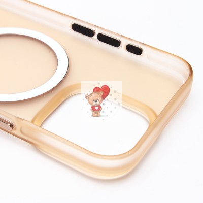 Чехол-накладка для Apple iPhone 15 Pro (золотой/матовый прозрачный) - SM038 SafeMag