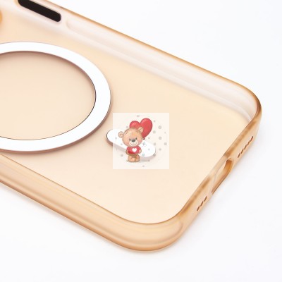 Чехол-накладка для Apple iPhone 15 Pro (золотой/матовый прозрачный) - SM038 SafeMag