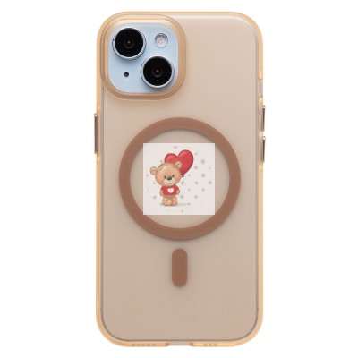 Чехол-накладка для Apple iPhone 15 (золотой/матовый прозрачный) - SM038 SafeMag