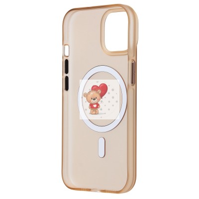 Чехол-накладка для Apple iPhone 15 (золотой/матовый прозрачный) - SM038 SafeMag Чехол-накладка для Apple iPhone 15 (золотой/матовый прозрачный) - SM038 SafeMag