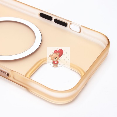 Чехол-накладка для Apple iPhone 15 (золотой/матовый прозрачный) - SM038 SafeMag Чехол-накладка для Apple iPhone 15 (золотой/матовый прозрачный) - SM038 SafeMag