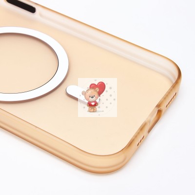 Чехол-накладка для Apple iPhone 15 (золотой/матовый прозрачный) - SM038 SafeMag Чехол-накладка для Apple iPhone 15 (золотой/матовый прозрачный) - SM038 SafeMag