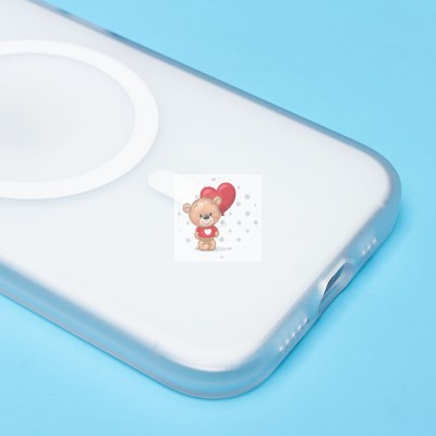 Чехол-накладка для Apple iPhone 15 (белый/матовый прозрачный) - SM038 SafeMag