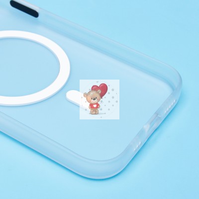 Чехол-накладка для Apple iPhone 15 (белый/матовый прозрачный) - SM038 SafeMag