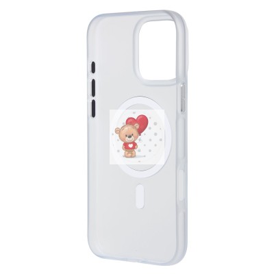 Чехол-накладка для Apple iPhone 16 Pro Max (белый/матовый прозрачный) - SM038 SafeMag