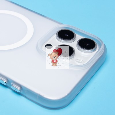 Чехол-накладка для Apple iPhone 16 Pro Max (белый/матовый прозрачный) - SM038 SafeMag