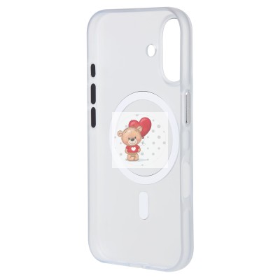 Чехол-накладка для Apple iPhone 16 (белый/матовый прозрачный) - SM038 SafeMag Чехол-накладка для Apple iPhone 16 (белый/матовый прозрачный) - SM038 SafeMag