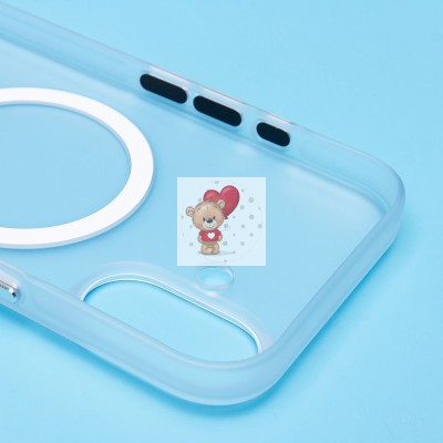 Чехол-накладка для Apple iPhone 16 (белый/матовый прозрачный) - SM038 SafeMag Чехол-накладка для Apple iPhone 16 (белый/матовый прозрачный) - SM038 SafeMag