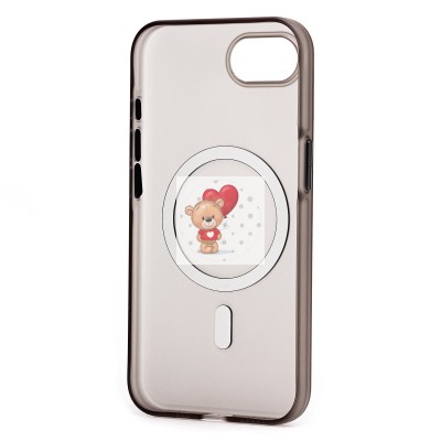 Чехол-накладка для Apple iPhone 16e (черный/матовый прозрачный) - SM038 SafeMag