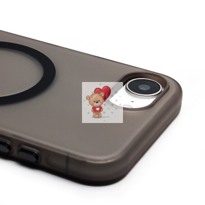 Чехол-накладка для Apple iPhone 16e (черный/матовый прозрачный) - SM038 SafeMag