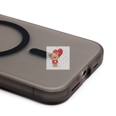 Чехол-накладка для Apple iPhone 16e (черный/матовый прозрачный) - SM038 SafeMag