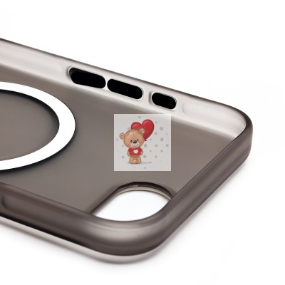 Чехол-накладка для Apple iPhone 16e (черный/матовый прозрачный) - SM038 SafeMag