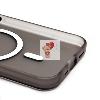 Чехол-накладка для Apple iPhone 16e (черный/матовый прозрачный) - SM038 SafeMag