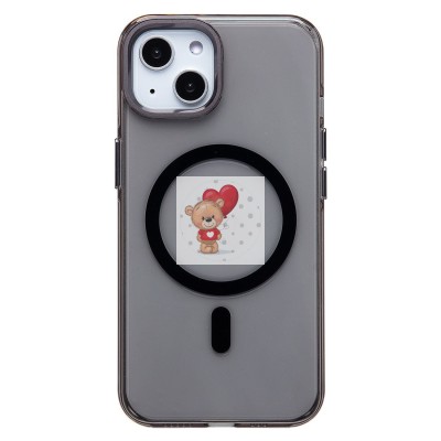 Чехол-накладка для Apple iPhone 13 (черный/прозрачный) - SM039 SafeMag Чехол-накладка для Apple iPhone 13 (черный/прозрачный) - SM039 SafeMag