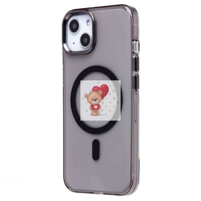 Чехол-накладка для Apple iPhone 13 (черный/прозрачный) - SM039 SafeMag
