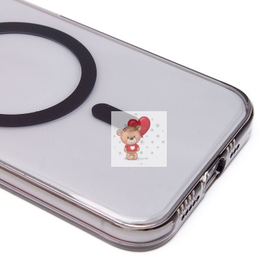 Чехол-накладка для Apple iPhone 13 (черный/прозрачный) - SM039 SafeMag