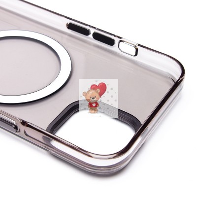 Чехол-накладка для Apple iPhone 13 (черный/прозрачный) - SM039 SafeMag