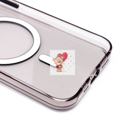 Чехол-накладка для Apple iPhone 13 (черный/прозрачный) - SM039 SafeMag
