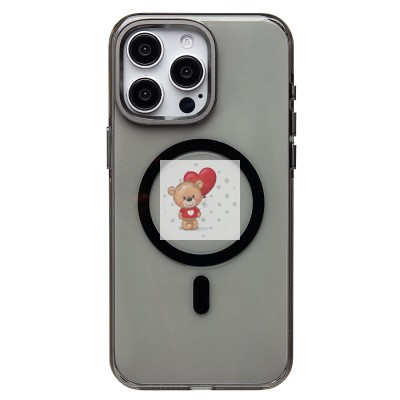 Чехол-накладка для Apple iPhone 15 Pro Max (черный/прозрачный) - SM039 SafeMag Чехол-накладка для Apple iPhone 15 Pro Max (черный/прозрачный) - SM039 SafeMag