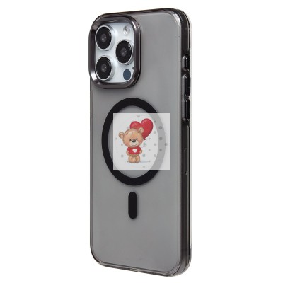 Чехол-накладка для Apple iPhone 15 Pro Max (черный/прозрачный) - SM039 SafeMag