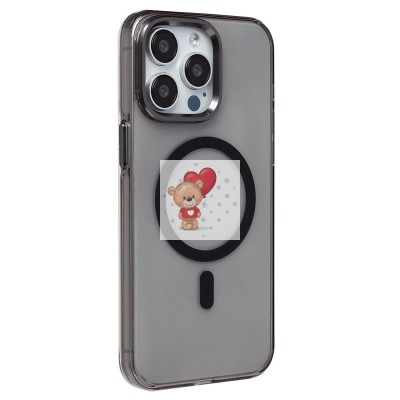 Чехол-накладка для Apple iPhone 15 Pro Max (черный/прозрачный) - SM039 SafeMag