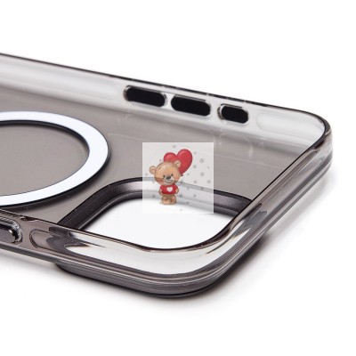 Чехол-накладка для Apple iPhone 15 Pro Max (черный/прозрачный) - SM039 SafeMag