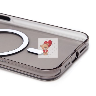 Чехол-накладка для Apple iPhone 15 Pro Max (черный/прозрачный) - SM039 SafeMag