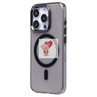 Чехол-накладка для Apple iPhone 15 Pro (черный/прозрачный) - SM039 SafeMag