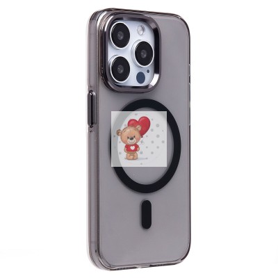 Чехол-накладка для Apple iPhone 15 Pro (черный/прозрачный) - SM039 SafeMag