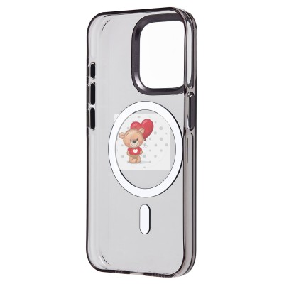 Чехол-накладка для Apple iPhone 15 Pro (черный/прозрачный) - SM039 SafeMag