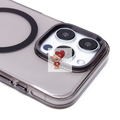 Чехол-накладка для Apple iPhone 15 Pro (черный/прозрачный) - SM039 SafeMag