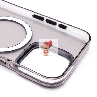 Чехол-накладка для Apple iPhone 15 Pro (черный/прозрачный) - SM039 SafeMag