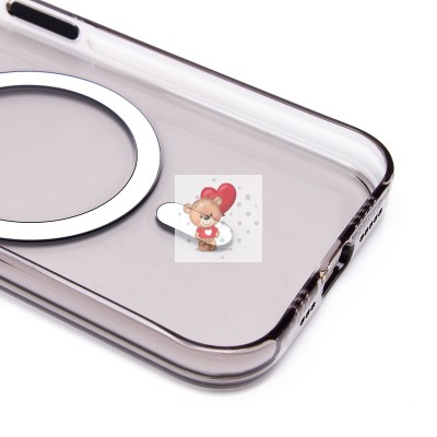 Чехол-накладка для Apple iPhone 15 Pro (черный/прозрачный) - SM039 SafeMag